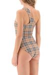 Burberry check one-shoulder one-piece swimsuit