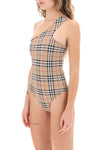 Burberry check one-shoulder one-piece swimsuit