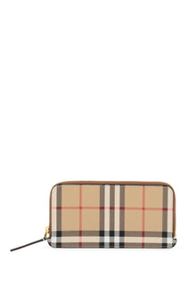  Burberry check faux leather wallet