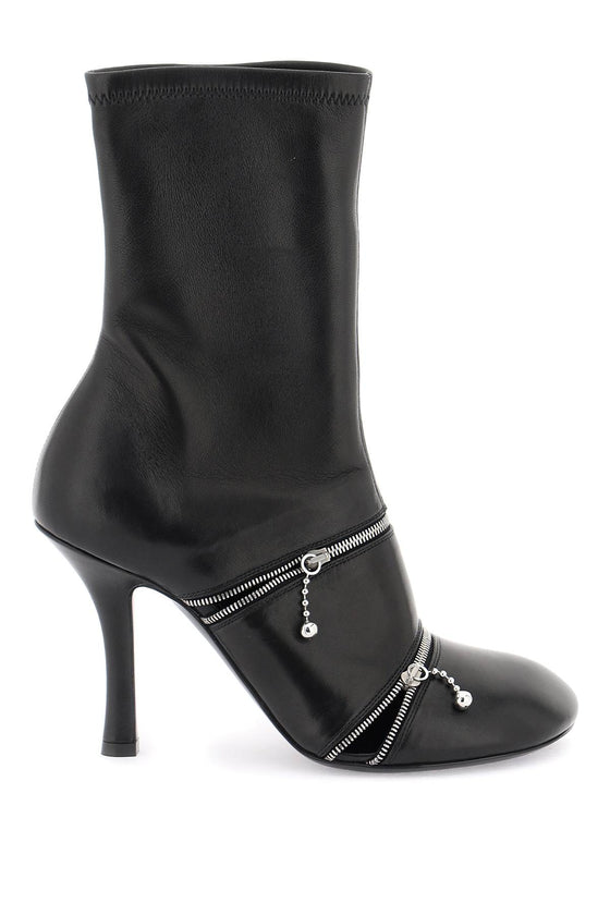Burberry leather peep ankle boots