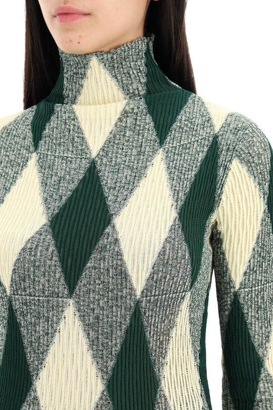 Burberry high-neck pullover with diamond pattern