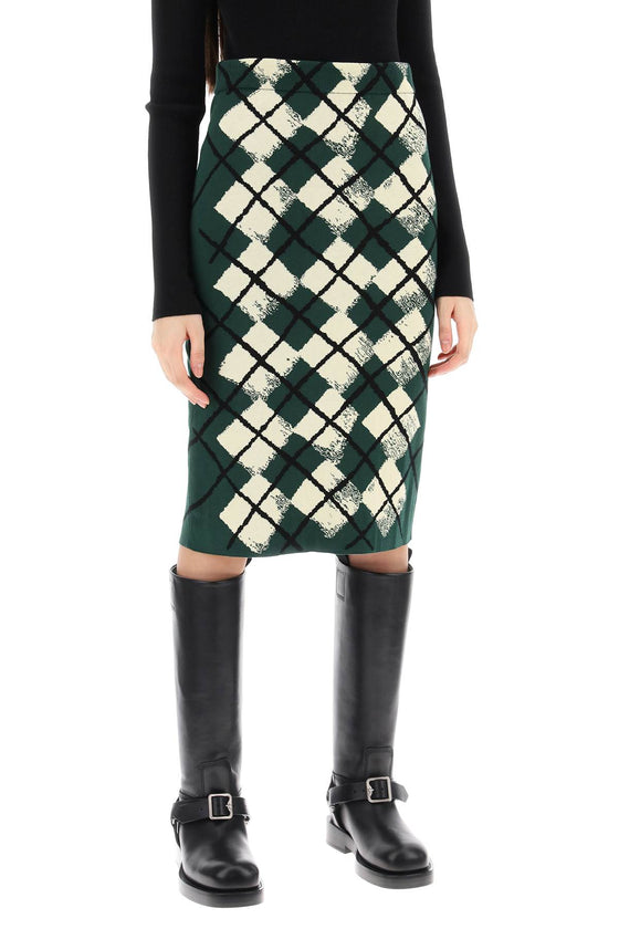 Burberry "knitted diamond pattern midi skirt