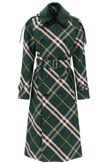  Burberry kensington trench coat with check pattern