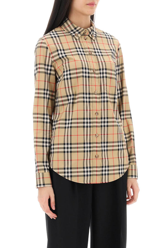 Burberry lapwing button-down shirt with vintage check pattern