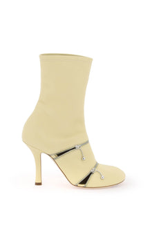  Burberry leather peep ankle boots