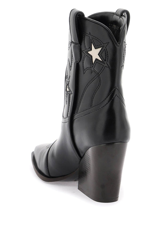 Stella mccartney texan ankle boots with star embroidery