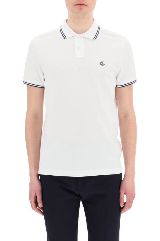 Moncler basic polo shirt with stripe detailing