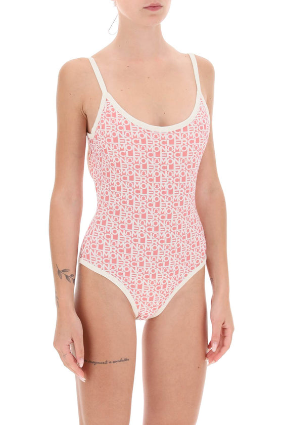 Moncler basic logo print one-piece swimsuit