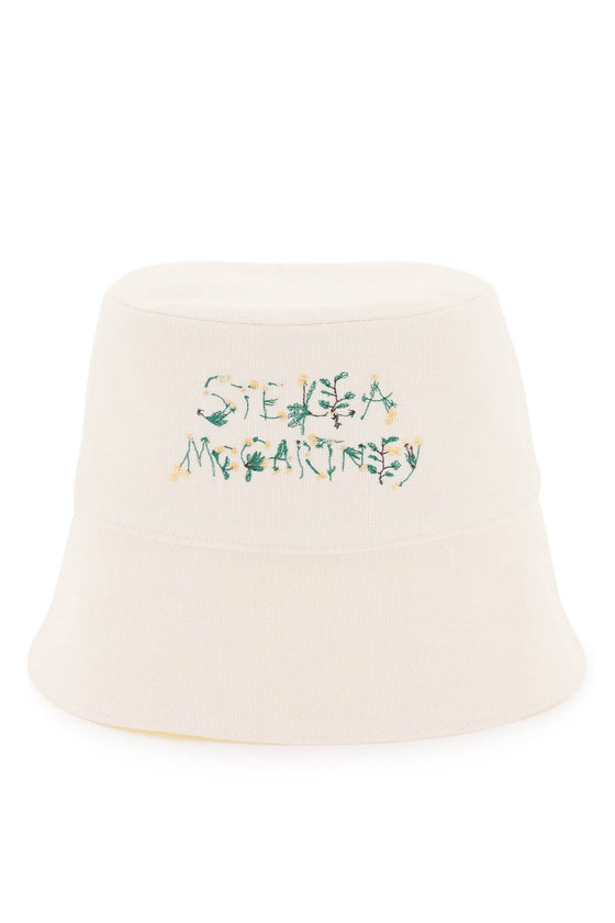 Stella mccartney bucket hat with floral logo embroidery