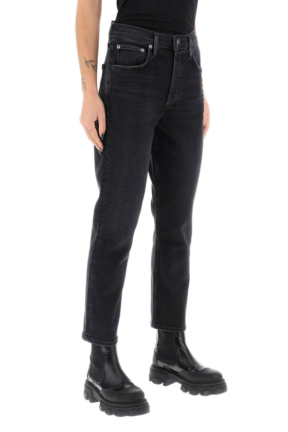 Agolde riley high-waisted cropped jeans