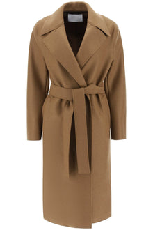  Harris wharf london long robe coat in pressed wool and polaire