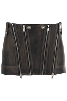  Dion lee leather biker micro skirt