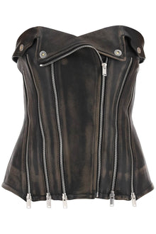  Dion lee leather biker corset top