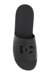 Dolce & gabbana leather slides with dg cut-out