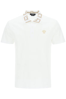  Versace taylor fit polo shirt with greca collar