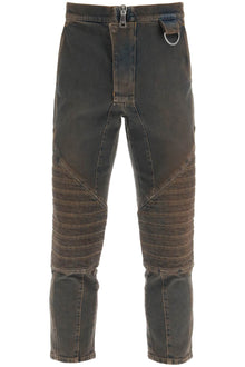  Balmain stretch jeans with quilted and padded inserts