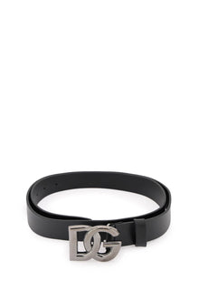  Dolce & gabbana lux leather belt with crossed dg logo