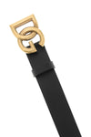 Dolce & gabbana lux leather belt with crossed dg logo