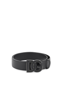  Dolce & gabbana leather belt with dg logo buckle