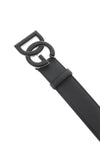 Dolce & gabbana leather belt with dg logo buckle