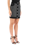 Balmain rhinestone-studded denim mini skirt