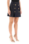 Balmain pinstriped-denim mini skirt