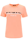Balmain t-shirt with flocked print and gold-tone buttons