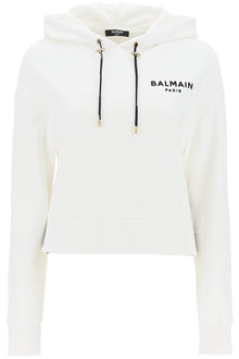  Balmain cropped sweatshirt with flocked logo print