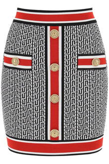  Balmain mini skirt in monogram knit