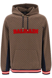  Balmain mini monogram jacquard hoodie