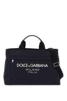  Dolce & gabbana rubberized logo nylon duffle bag