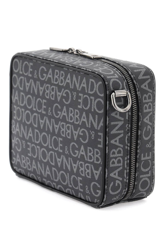 Dolce & gabbana coated jacquard messenger bag