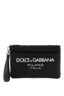  Dolce & gabbana nylon pouch with rubberized logo