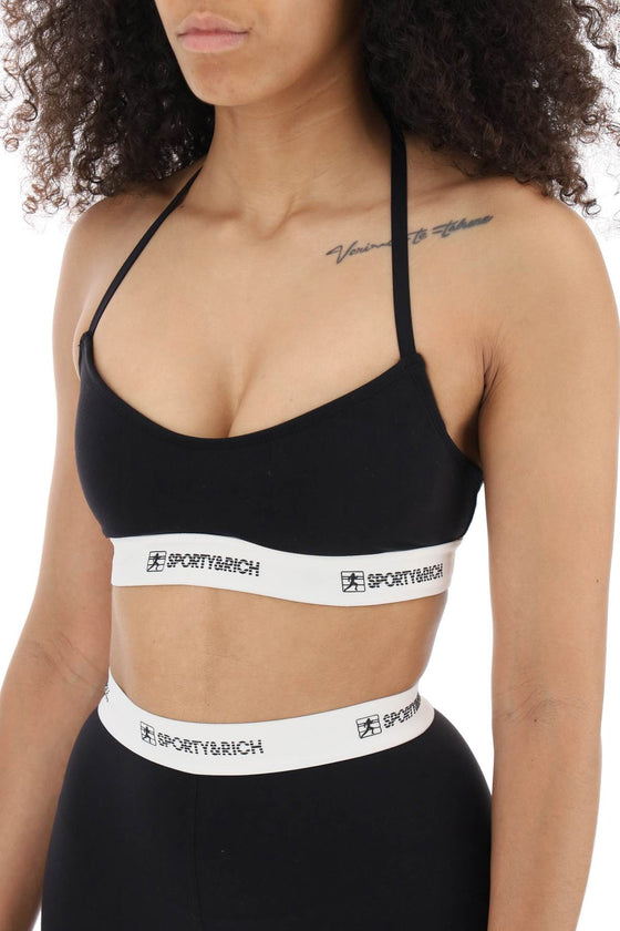 Sporty rich sports bra with logo band