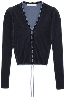  Dion lee two-tone lace-up cardigan
