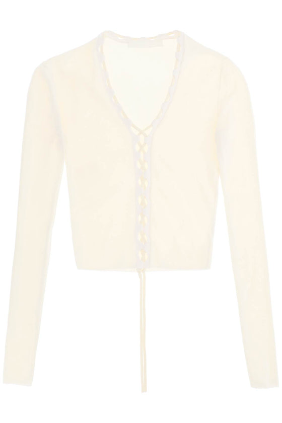 Dion lee lace-up cardigan