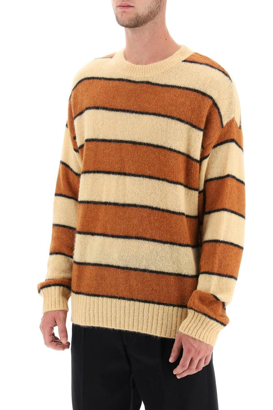 Closed striped wool and alpaca sweater