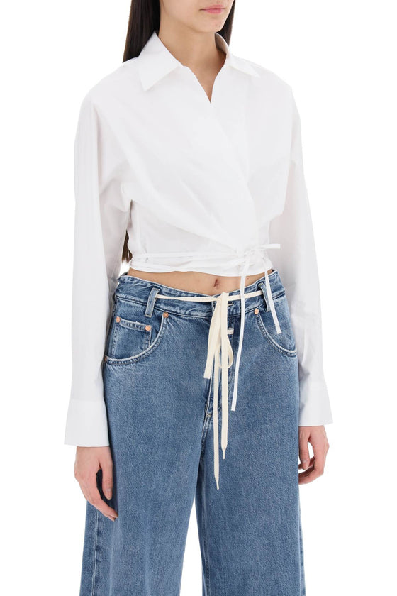 Closed crossed cropped shirt with