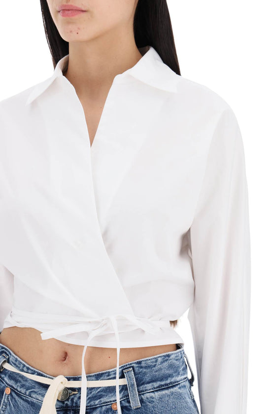 Closed crossed cropped shirt with