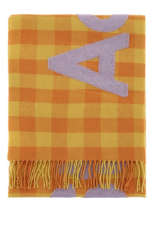  Acne studios check logo scarf