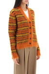 Marni cardigan in striped brushed mohair