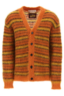  Marni cardigan in striped brushed mohair