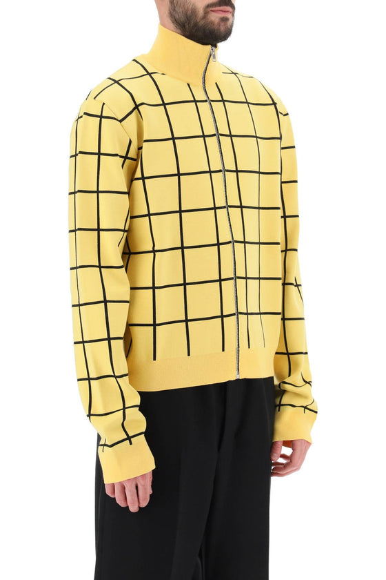 Marni zip-up cardigan with check motif