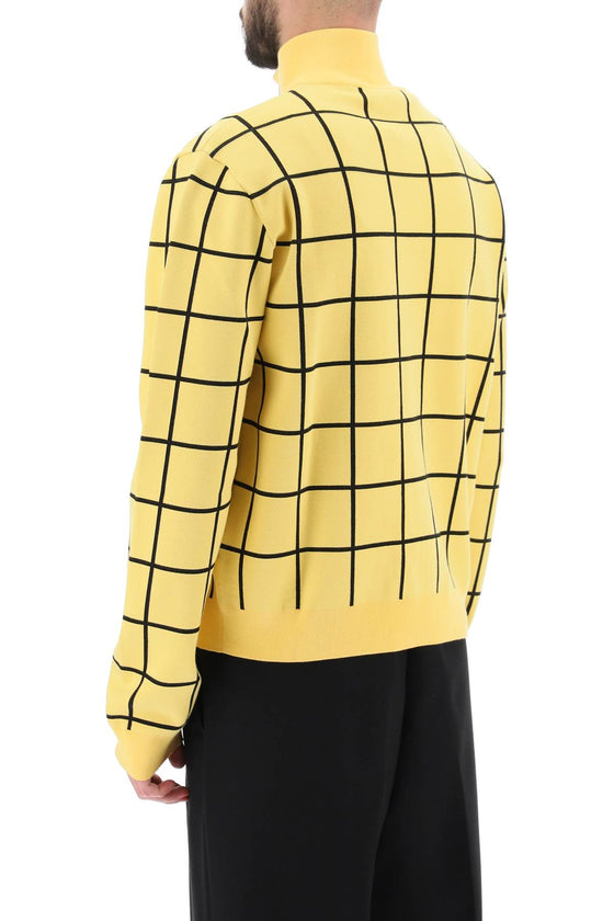 Marni zip-up cardigan with check motif