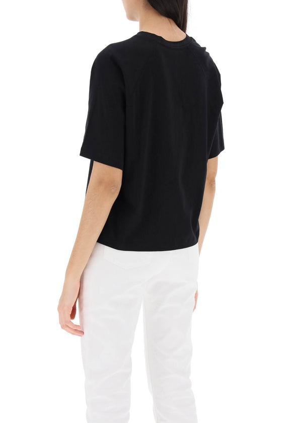 Balmain cropped t-shirt with logo embroidery
