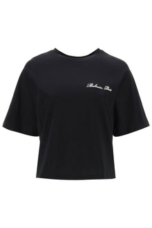  Balmain cropped t-shirt with logo embroidery
