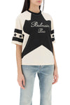 Balmain cropped t-shirt with star and logo prints