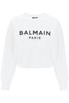 Balmain cropped sweatshirt with flocked logo