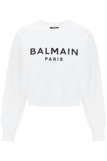  Balmain cropped sweatshirt with flocked logo