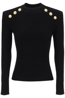  Balmain crew-neck sweater with buttons